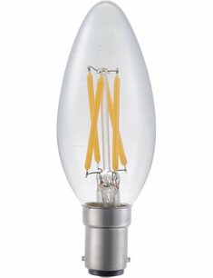 LED Ba15d Fila Candle C35x100 230V 320Lm 4W 925 AC Clear Dim