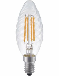 LED E14 Fila Twisted Candle C35x100 230V 350Lm 4W 922 AC Clear Dim