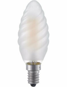 LED E14 Fila Twisted Candle C35x100 230V 320Lm 4W 925 AC Frosted Dim LED E14 Fila Twisted Candle C35x100 230V 320Lm 4W 925 AC Frosted Dim