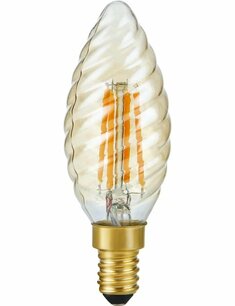 LED E14 Fila Twisted Candle C35x100 230V 250Lm 4W 922 AC Gold Dim