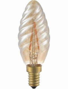 LED E14 Fila Twisted Candle C35x100 230V 140Lm 2W 825 AC Gold Dim LED E14 Fila Twisted Candle C35x100 230V 140Lm 2W 825 AC Gold Dim