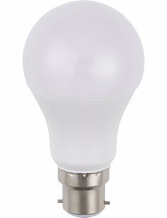 LED Ba22d GLS A60x115 12-60V 810Lm 10W 830 220° AC/DC Opal Non-Dim