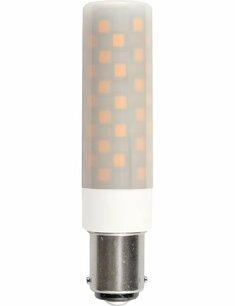 LED Ba15d Tube T18x80 230V 660Lm 6W 830 AC/DC Opal Dim