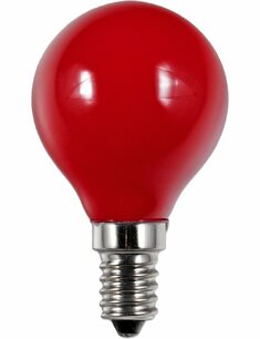 LED E14 Fila Ball G45x75 230V 1W AC Red Non-Dim