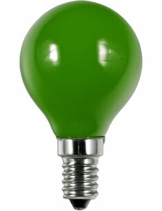 LED E14 Fila Ball G45x75 230V 1W AC Green Non-Dim