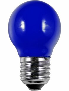 LED E27 Fila Ball G45x75 230V 1W AC Blue Non-Dim
