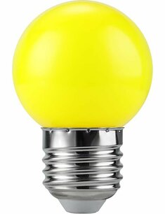 LED E27 Ball G45x68 230V 1W 320° AC Yellow Non-Dim