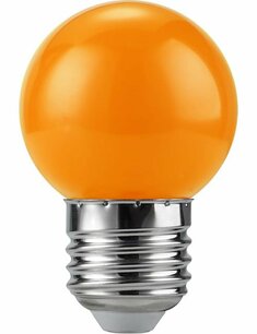 LED E27 Ball G45x68 230V 1W 320° AC Orange Non-Dim