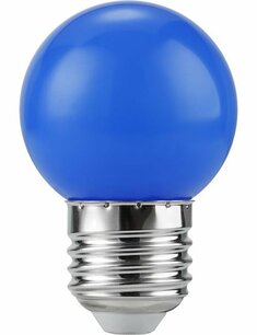 LED E27 Ball G45x68 230V 1W 320° AC Blue Non-Dim