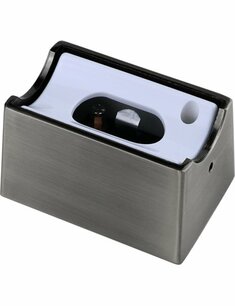Lamp holder S14d metal housing brushed chrome
