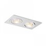 Inbouwspot Pasadena Duo Vierkant Aluminium GU10