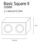 Opbouwspot Basic Square Duo 2xGU10 Zwart