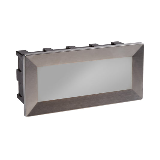 Searchlight Ankle Outdoor Wall Light- Satin Silver Metal & Polycarbonate
