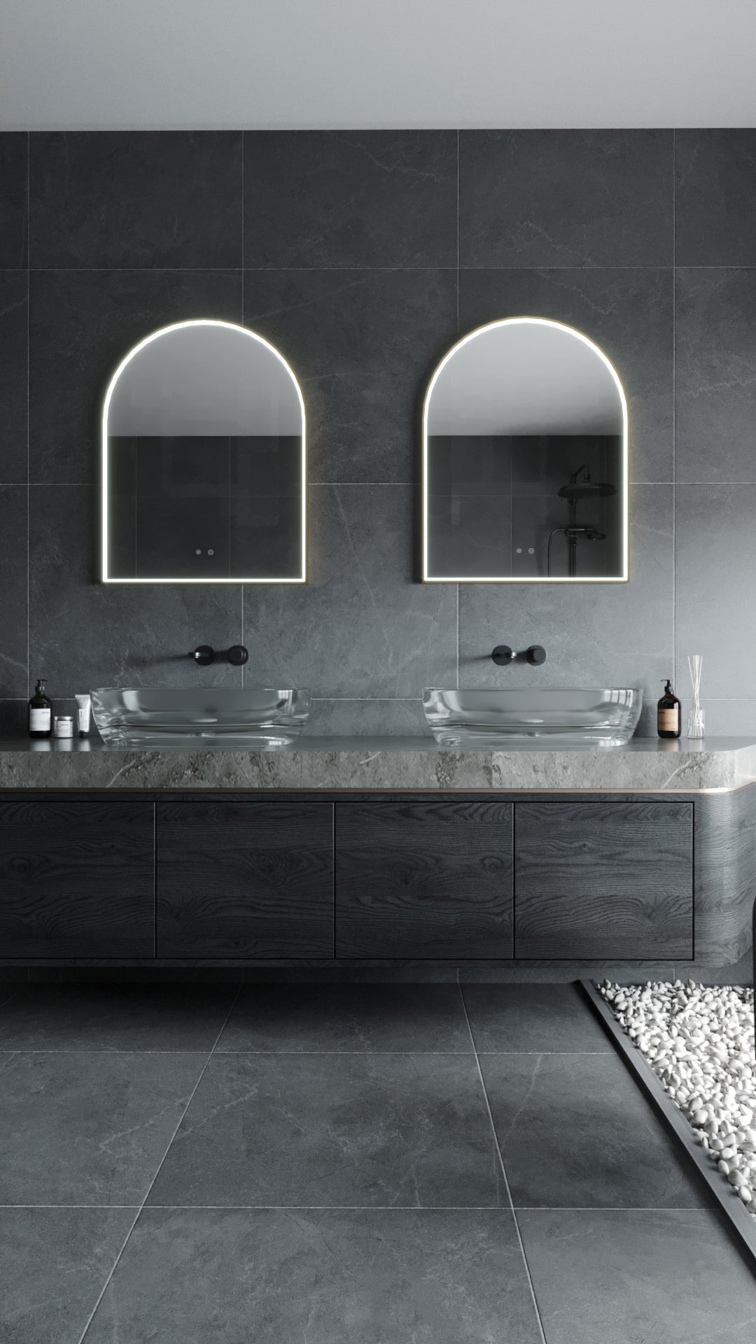 Maxlight W0386 Mirror Halve Cirkel 90X70Cm Goud Spiegel