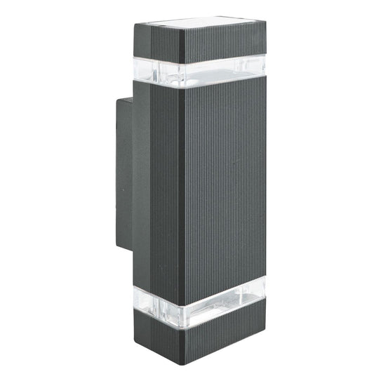Searchlight Sheffield LED Outdoor Wall Light-Black & Glass Diffuser,IP44