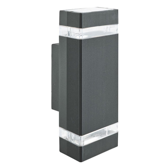 Searchlight Sheffield LED Buiten Wandlamp Zwart & Glas Diffuser,IP44