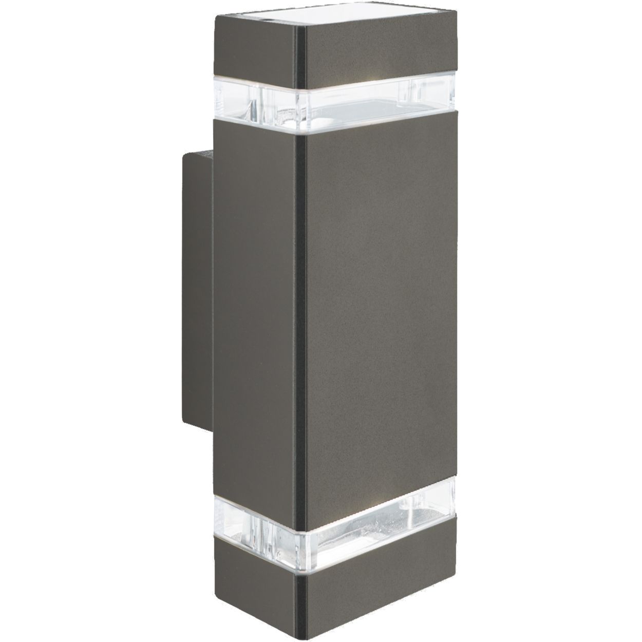 Searchlight Sheffield Buiten Wandlamp Grijs Metaal, Glas & Polycarb