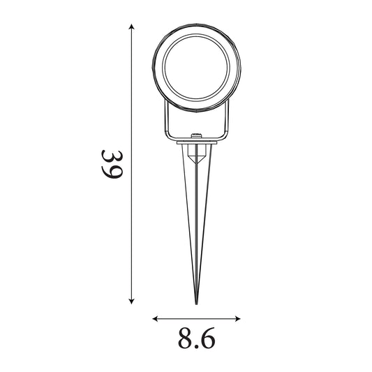 Searchlight Spike Outdoor Light, Black