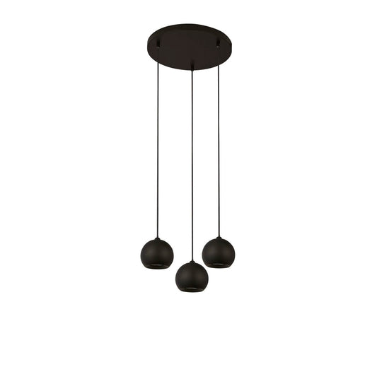 Searchlight Eindhoven 3Lt Hanglamp Sand Zwart Metaal