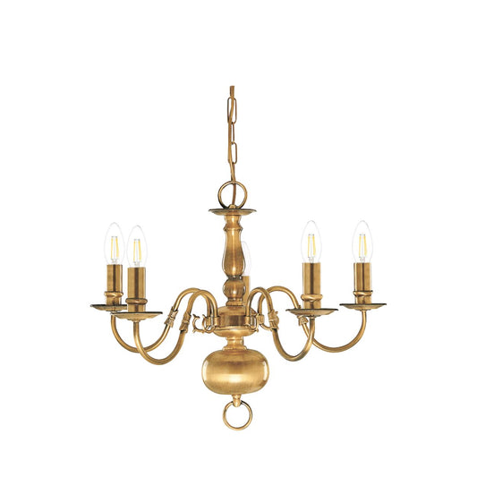 Searchlight Flemish 5Lt Hanglamp Solid Messing Metaal