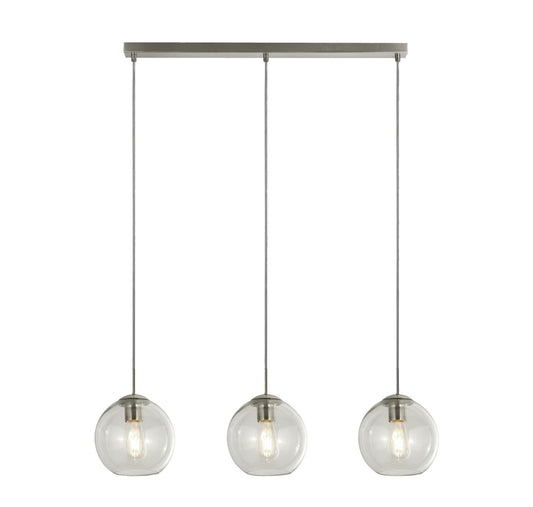 Searchlight Balls 3Lt Bar Hanglamp Chroom Metaal & Helder Glas