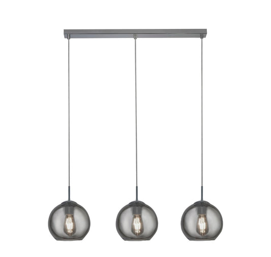 Searchlight Balls 3Lt Bar Hanglamp Chroom Metaal & Smoked Glas