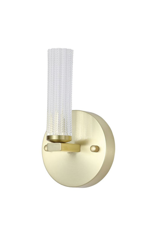 Searchlight Aberdeen LED Wandlamp,Satin Messing Metaal with Helder Acryl