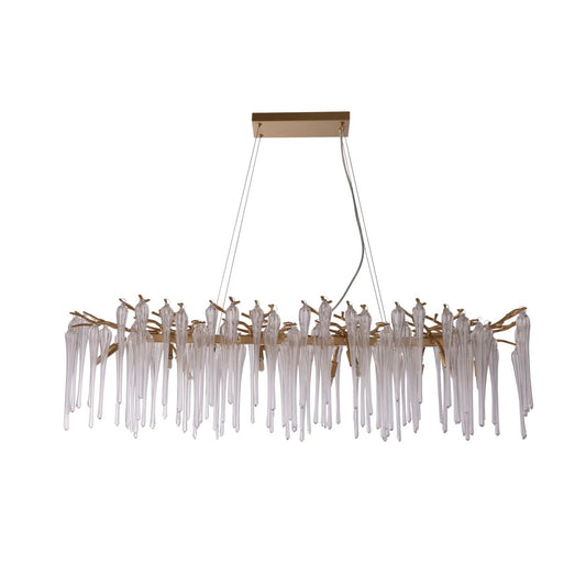 Searchlight Heritage 10Lt Diner Bar Hanglamp, Goud Metaal and Helder Glas