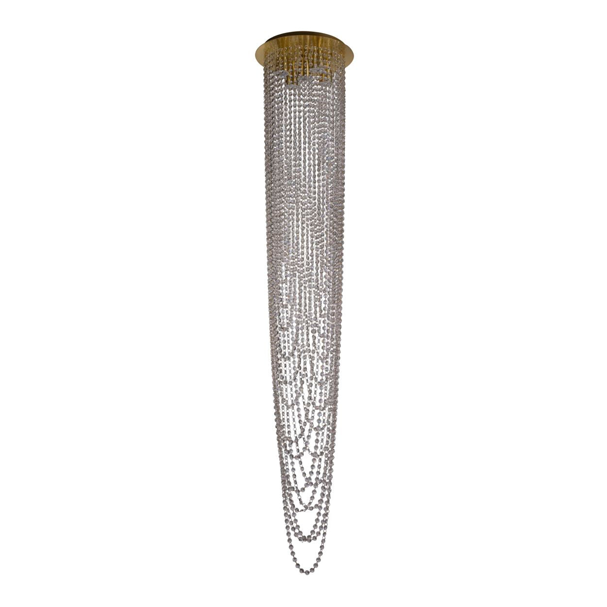 Searchlight Swoop 5LT Hanglamp, Satin Messing & Helder Kristal