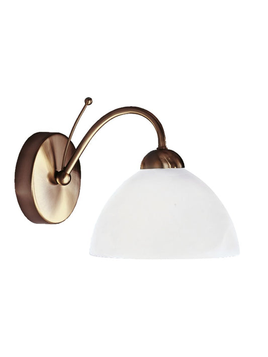 Searchlight Milanese Wandlamp Antique Messing Metaal & Alabaster Glas