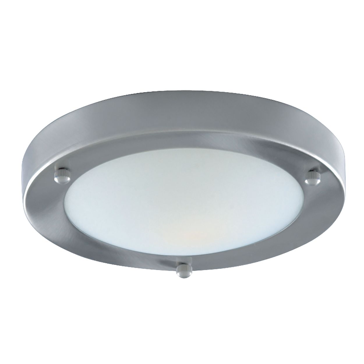 Searchlight Dublin Bathroom Flush Satin Zilver & Acid Glas
