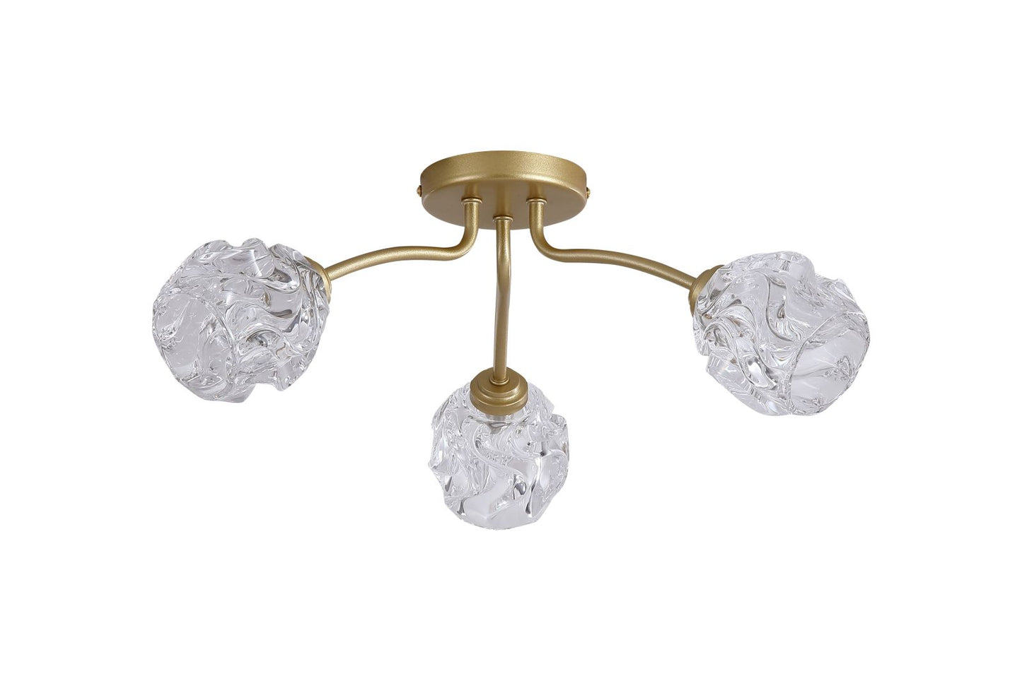 Searchlight Astral 3Lt Flush, Goud Metaal With Glas Shades