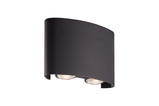 Searchlight Shadows LED Buiten Wandlamp, Zwart Aluminum
