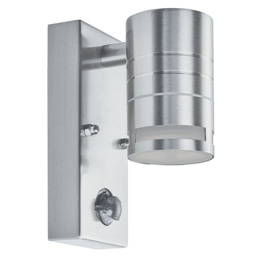 Searchlight Metro Buiten Wandlamp with PIR Stainless Staal & Glas