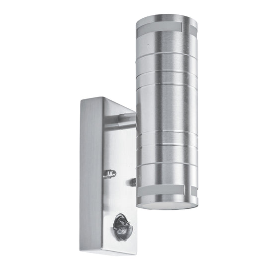Searchlight Metro Outdoor Wall Light - Stainless Steel Metal & Glass