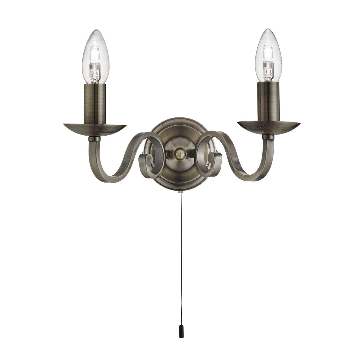 Searchlight Richmond 2Lt Wandlamp Antique Messing Metaal