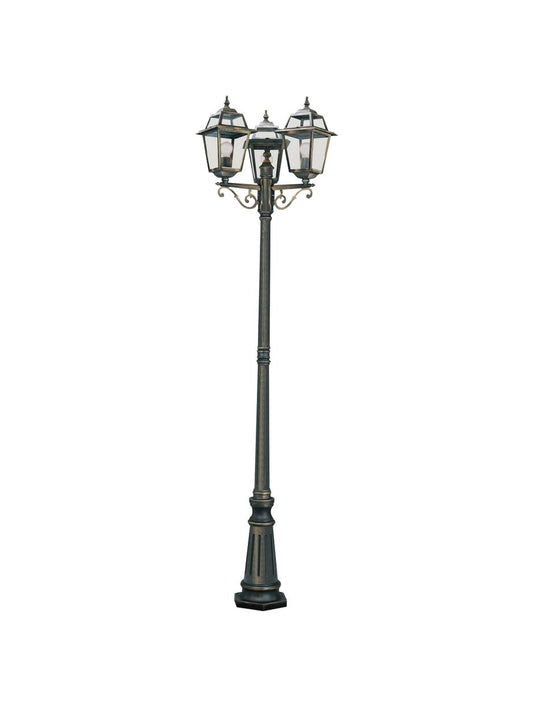 Searchlight New Orleans Buiten Post Zwart Goud Metaal & Glas