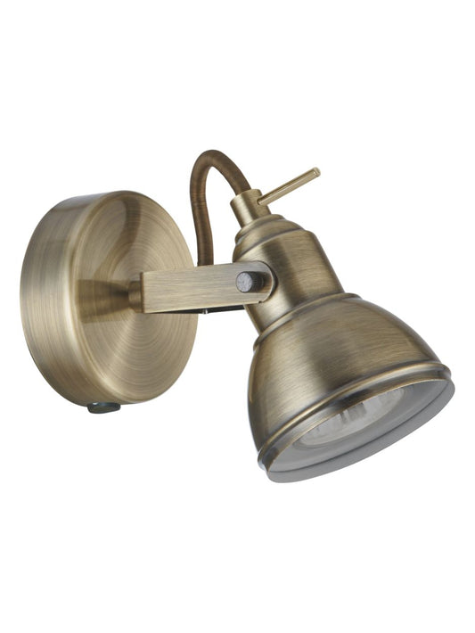 Searchlight Focus Spot Wandlamp Antique Messing Metaal