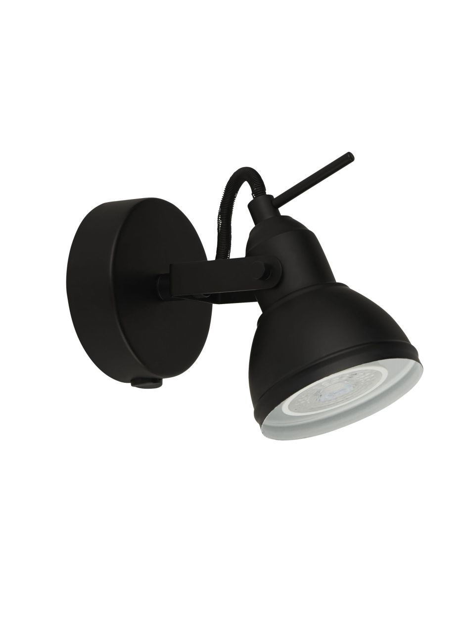 Searchlight Focus Spot Wandlamp Zwart Metaal