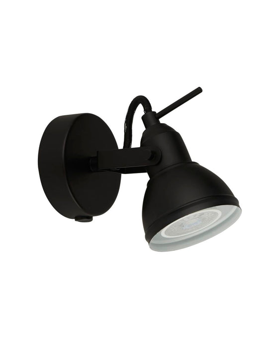Searchlight Focus Spot Wandlamp Zwart Metaal