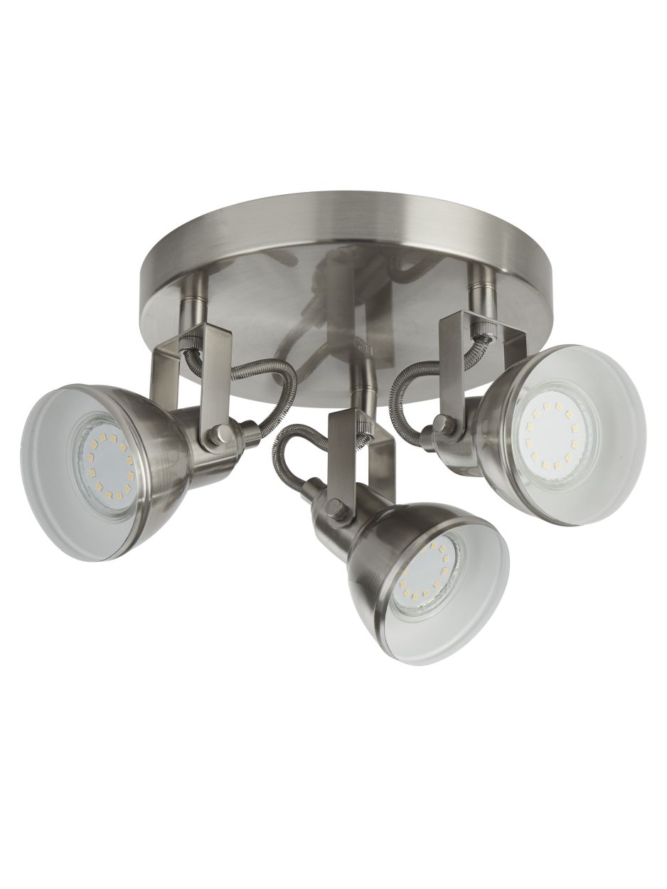 Searchlight Focus 3Lt Rond Spot Satin Zilver Metaal