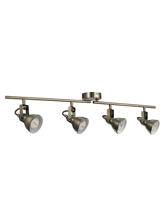 Searchlight Focus 4Lt Split Bar Spot Antique Messing Metaal