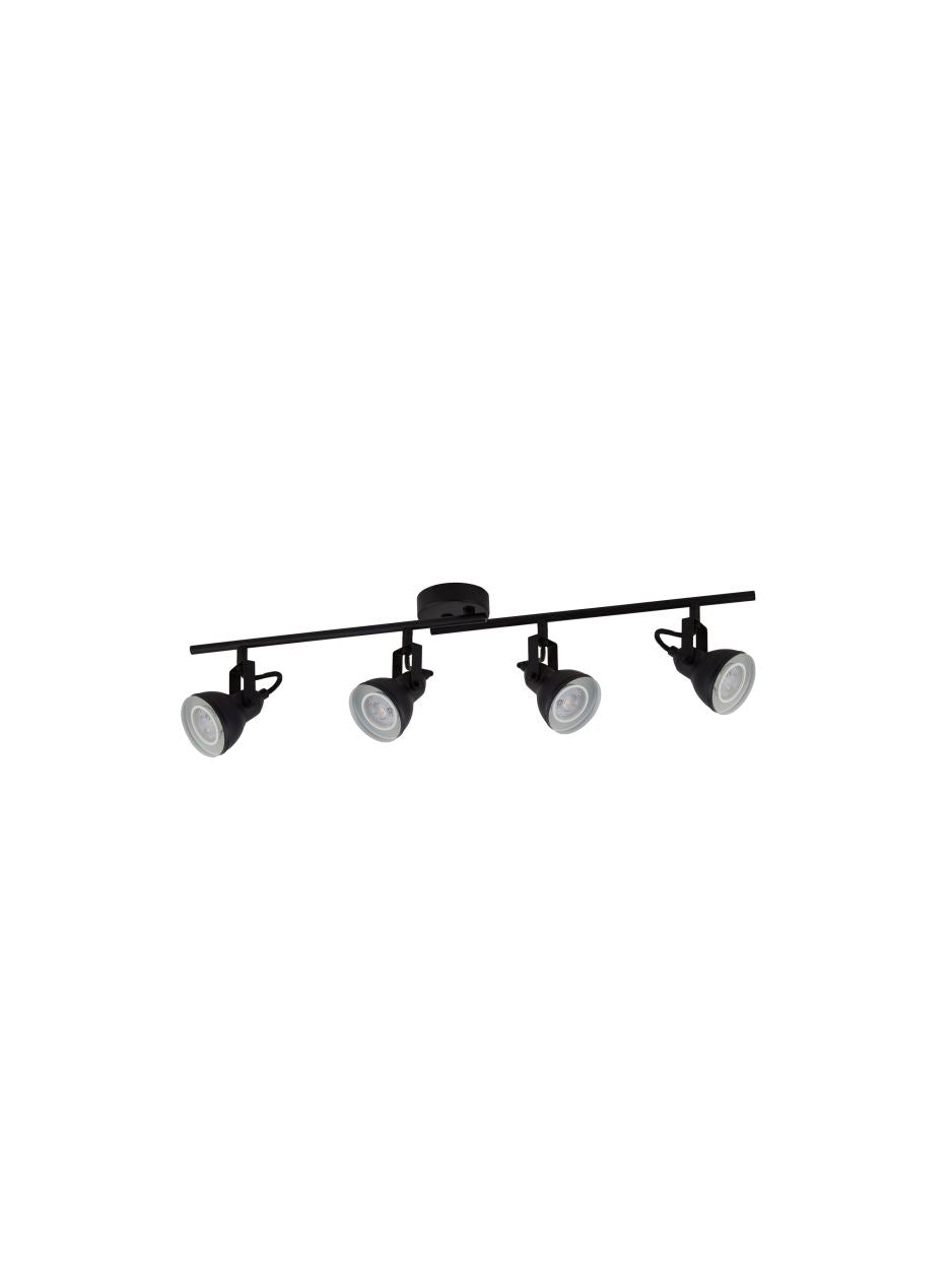 Searchlight Focus 4Lt Split Bar Spot Zwart Metaal