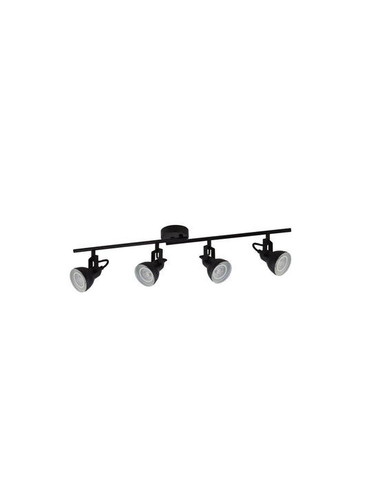 Searchlight Focus 4Lt Split Bar Spot Zwart Metaal