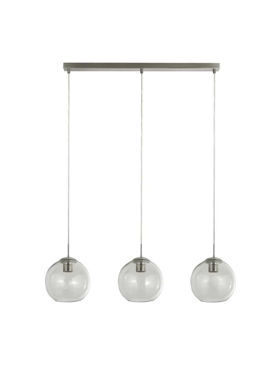 Searchlight Balls 3Lt Bar Hanglamp Chroom & Helder Glas