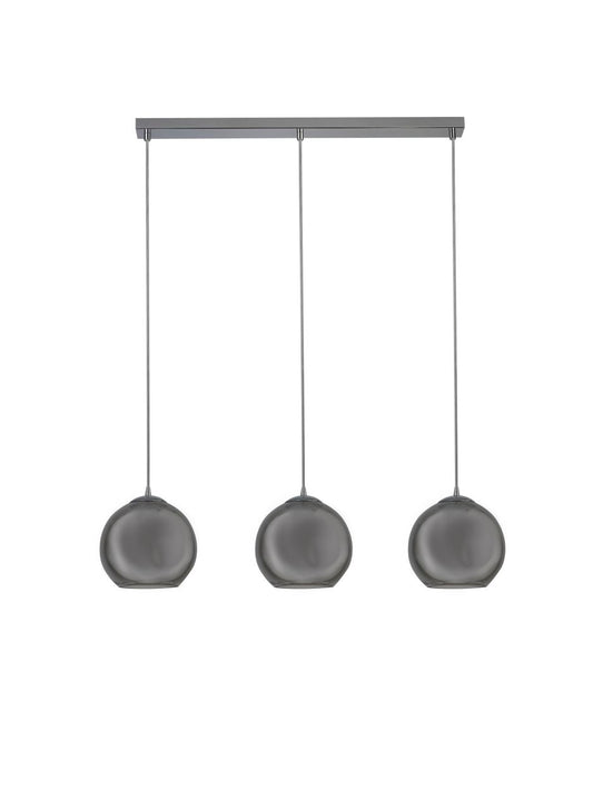 Searchlight Balls 3Lt Bar Hanglamp Chroom Metaal & Smoked Glas