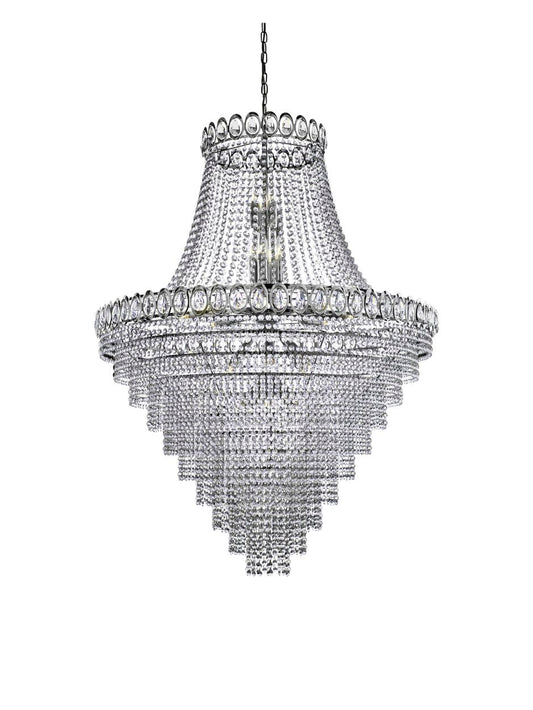 Searchlight Louis Phillipe 28Lt Kroonluchter Chroom Metaal & Kristal