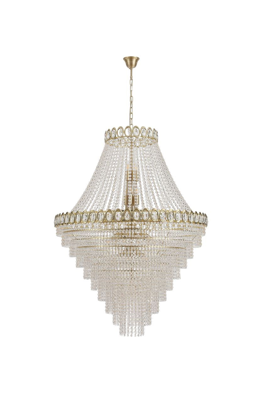 Searchlight Louis Phillipe 28Lt Pendent Lamp, Satin Messing with Helder cry