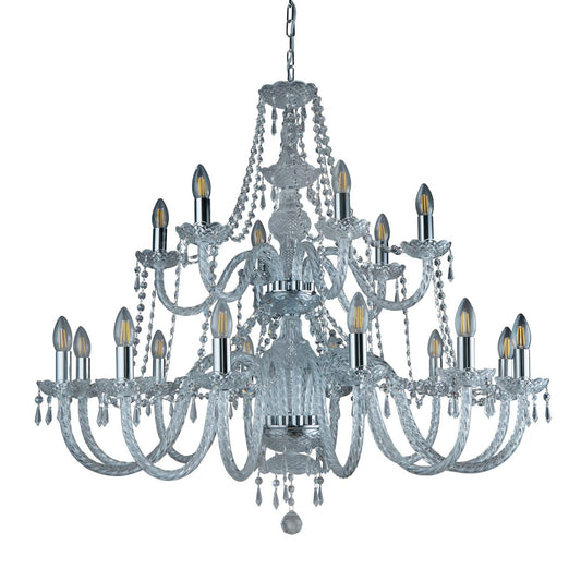 Searchlight Hale 18Lt Hanglamp Chroom Metaal & Helder Kristal