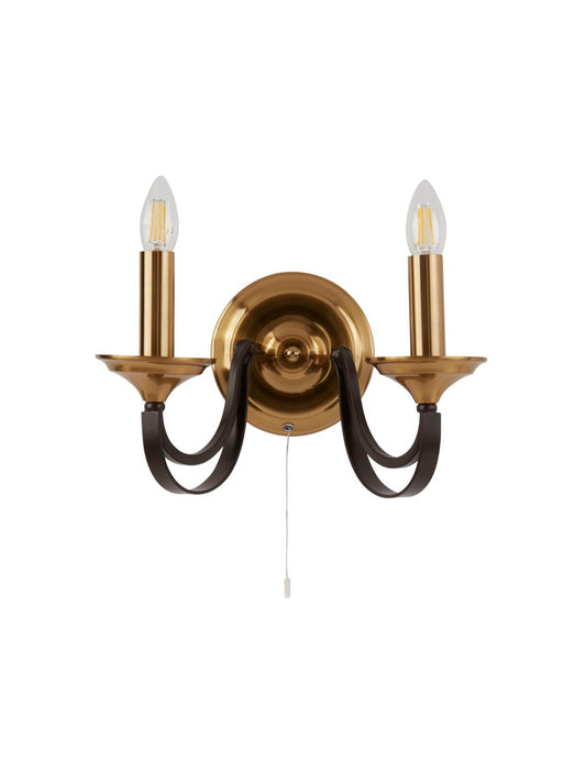 Searchlight Belfry 2Lt Wandlamp Dark Brons & Bruin Metaal